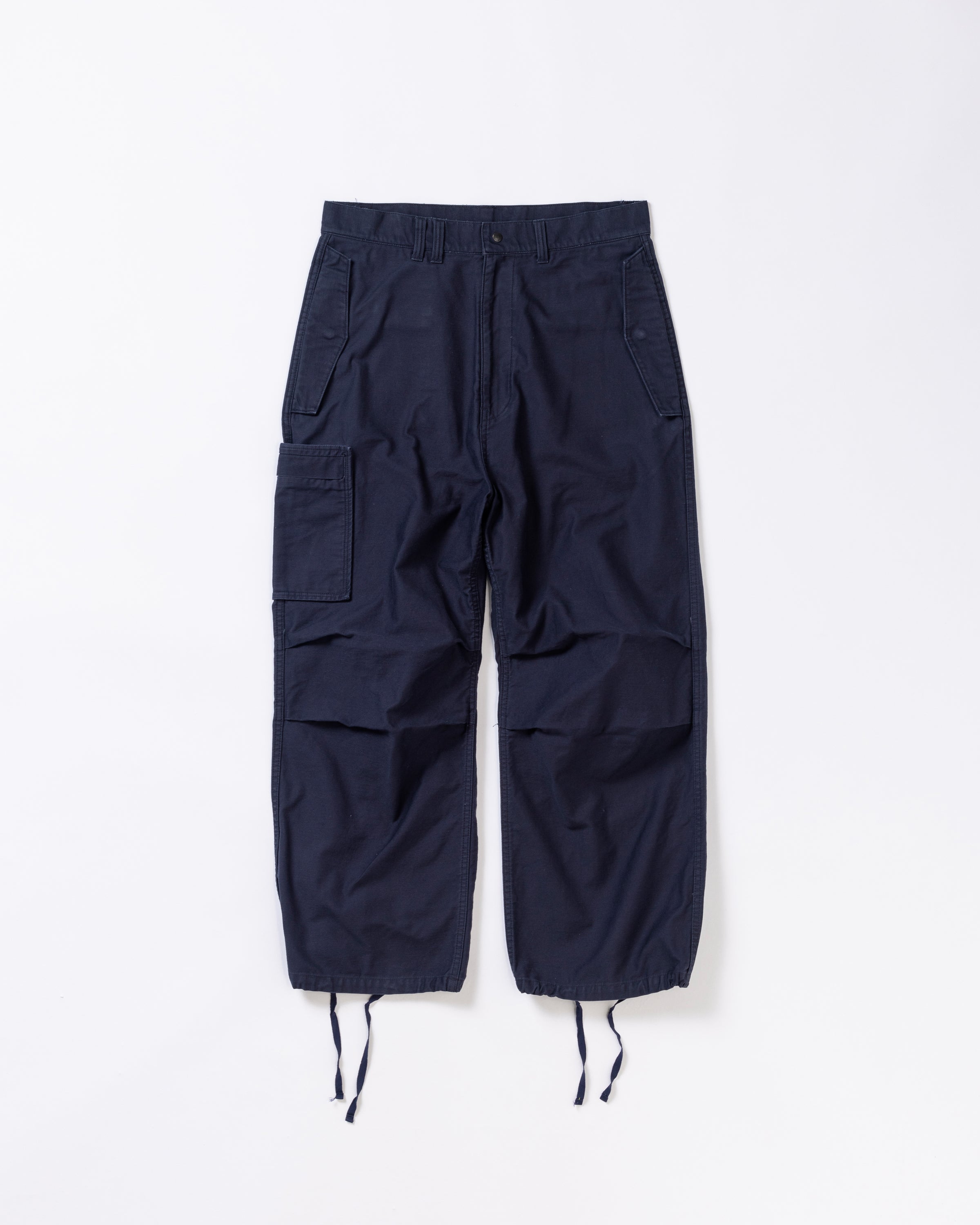 AN391 BACK SATIN MILITARY FLAP PANTS NAVY – ANACHRONORM