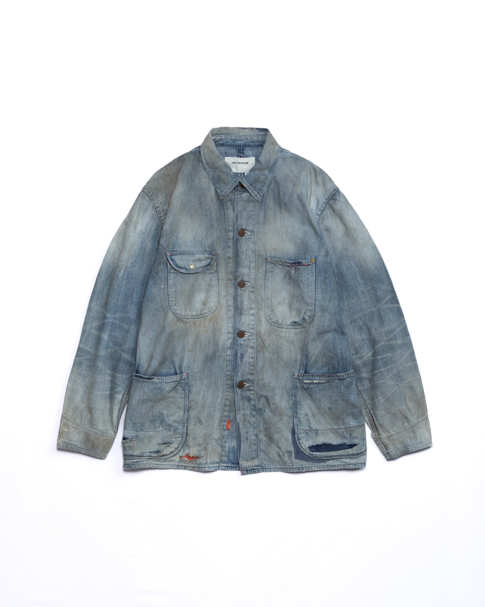 最終価格】anachronorm ダメージ加工カバーオール ANACHRONORM / アナクロノーム] LIGHToz BM DENIM COVERALL