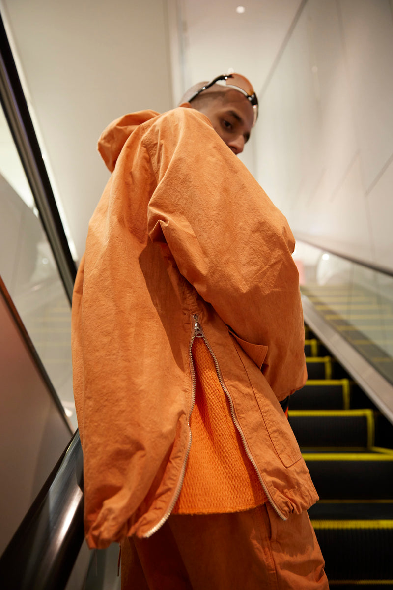 AN252 OVER DYED ANORAK PULLOVER JACKET ORANGE – ANACHRONORM