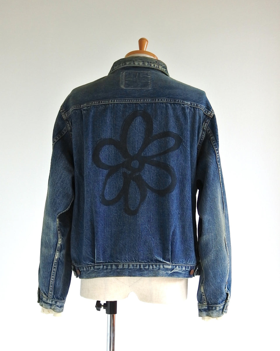 AN20TH-011 AN×NIC HAND PRINT FLOWER DENIM JACKET INDIGO(AGING) – ANACHRONORM