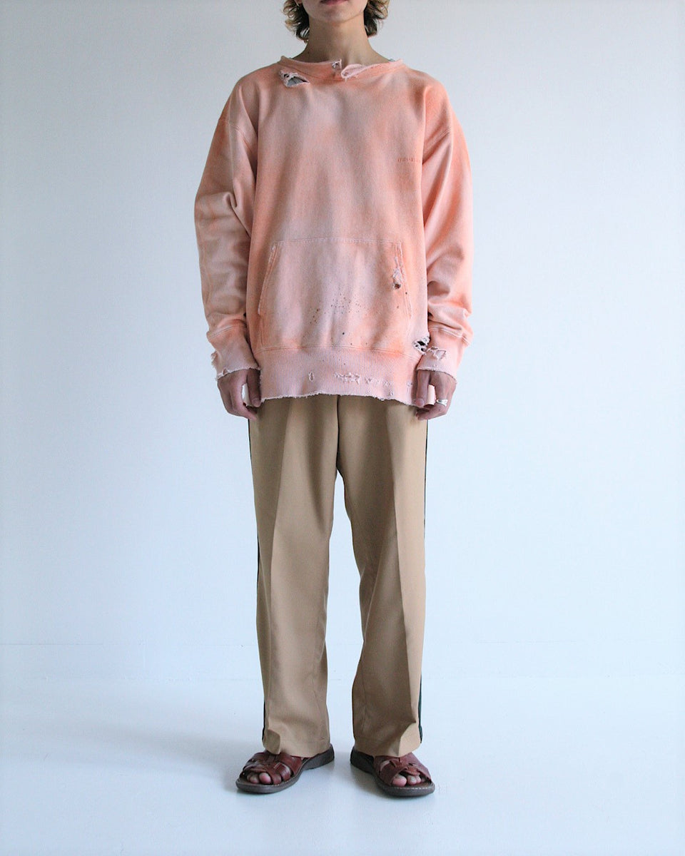 AN269 DYED CUT-OFF SWEAT PARKA ORANGE