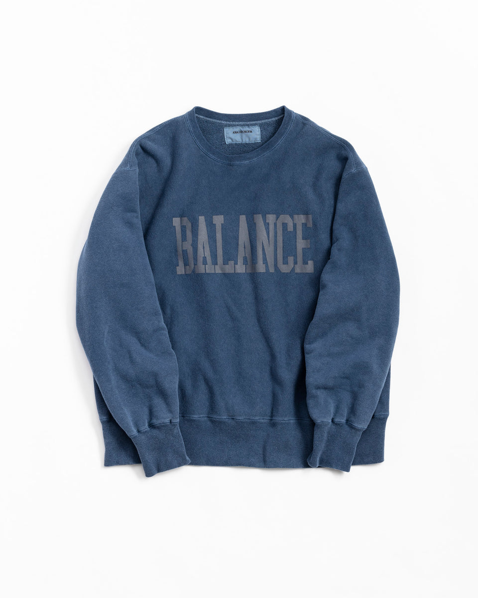 AN213 COLLEGE PRINT SIDE RIB SWEAT NAVY