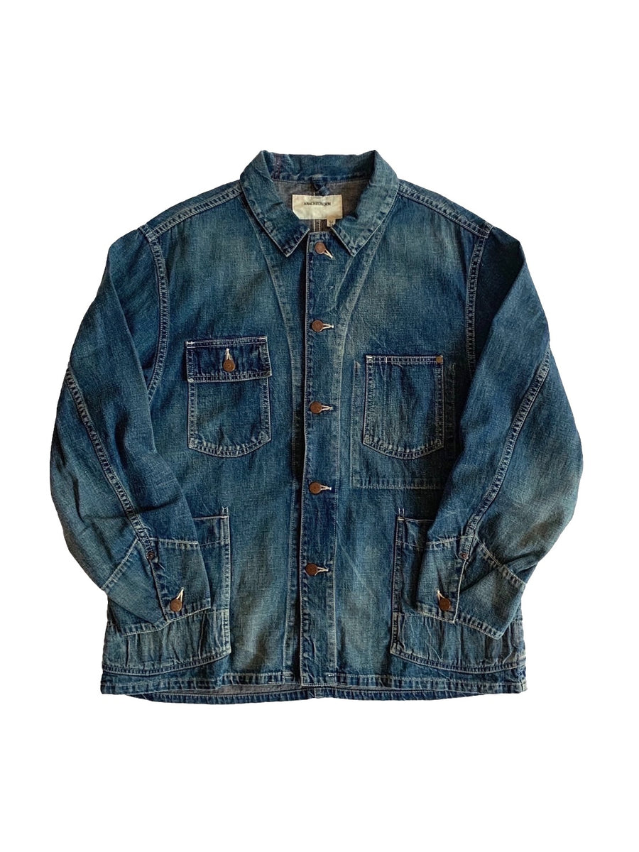 NM-JK04-W1 DENIM COVERALL INDIGO(AGING WASH