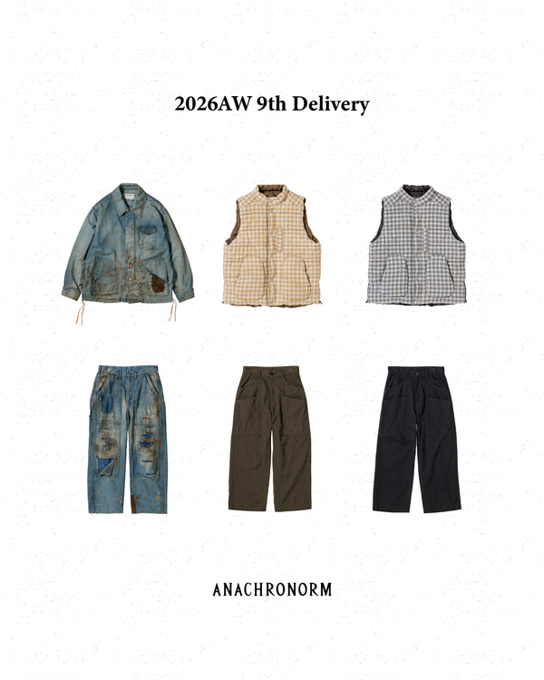 2026 AUTUMN ＆ WINTER / 9th Delivery - REMAKED DENIM WORK JACKET,REMAKED DOUBLEKNEE DENIM PAINTER PANTS,WOOL PAINTER PANTS,CHECK BATTING VEST