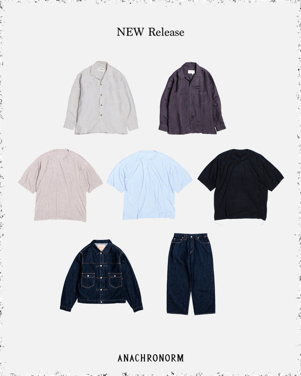 2026 1st Season / Delivery 10 - 'PLAIN KNIT T-SHIRTS''DRAPE LINE OPEN COLLOR SHIRTS''DOUBLE POCKET DENIM JACKET''WIDE 5P DENIM PANTS'