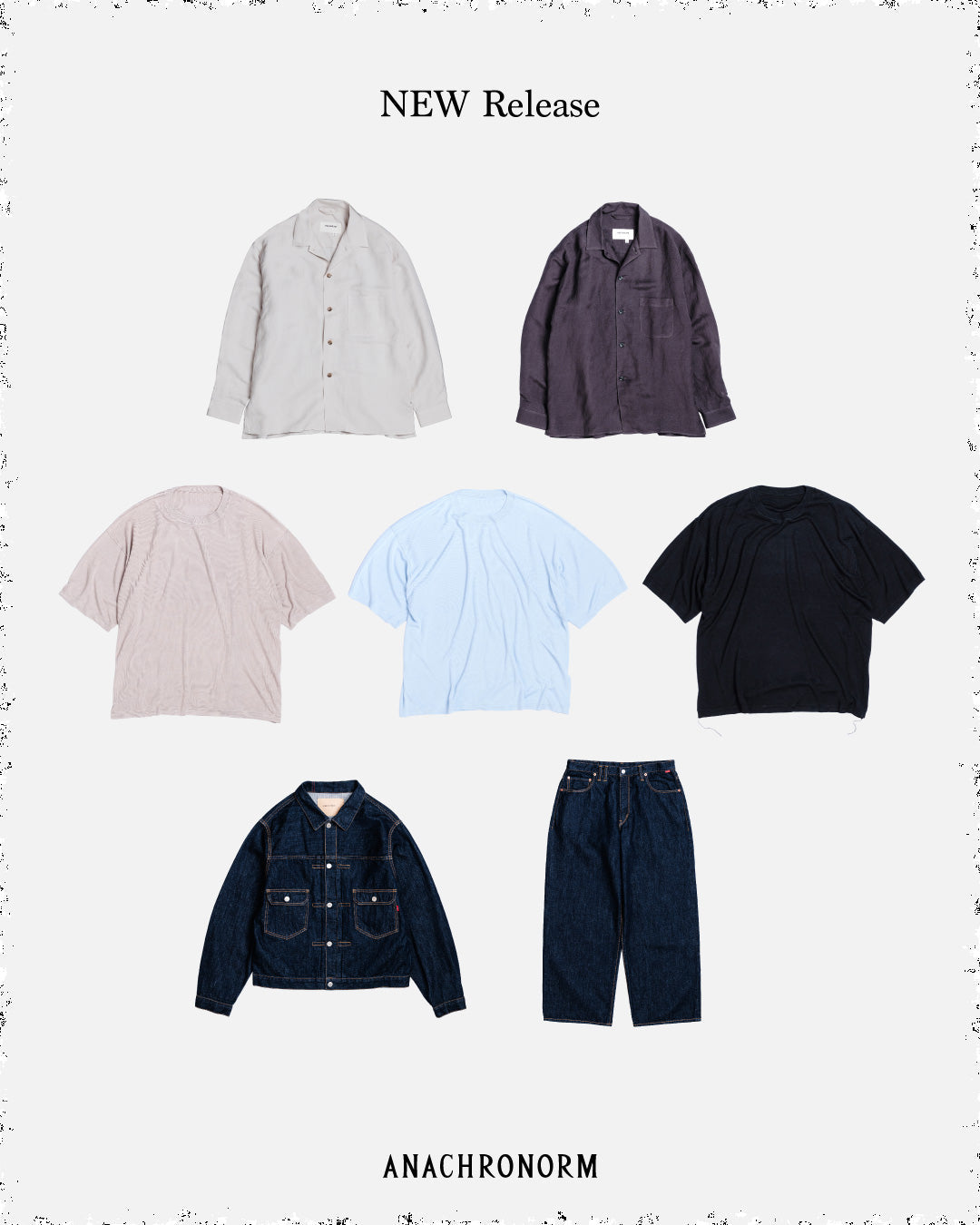 2026 1st Season / Delivery 10 - 'PLAIN KNIT T-SHIRTS''DRAPE LINE OPEN COLLOR SHIRTS''DOUBLE POCKET DENIM JACKET''WIDE 5P DENIM PANTS'