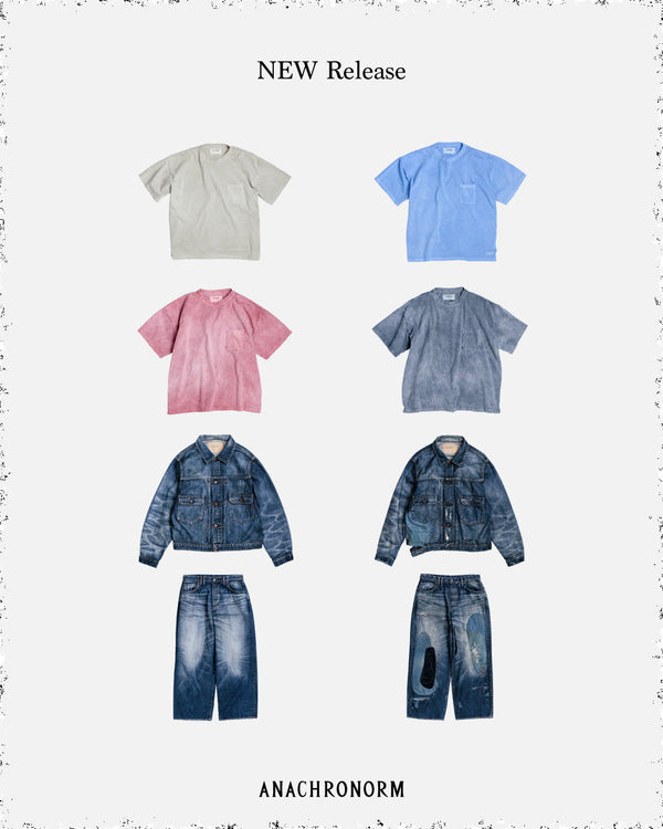 2026 1st Season / Delivery 12 - 'AGING&REMAKE DOUBLE POCKET DENIM JACKET''AGING&REMAKE WIDE 5P DENIM PANTS''PIGMENT DYED POCKET S/S T-SHIRTS'