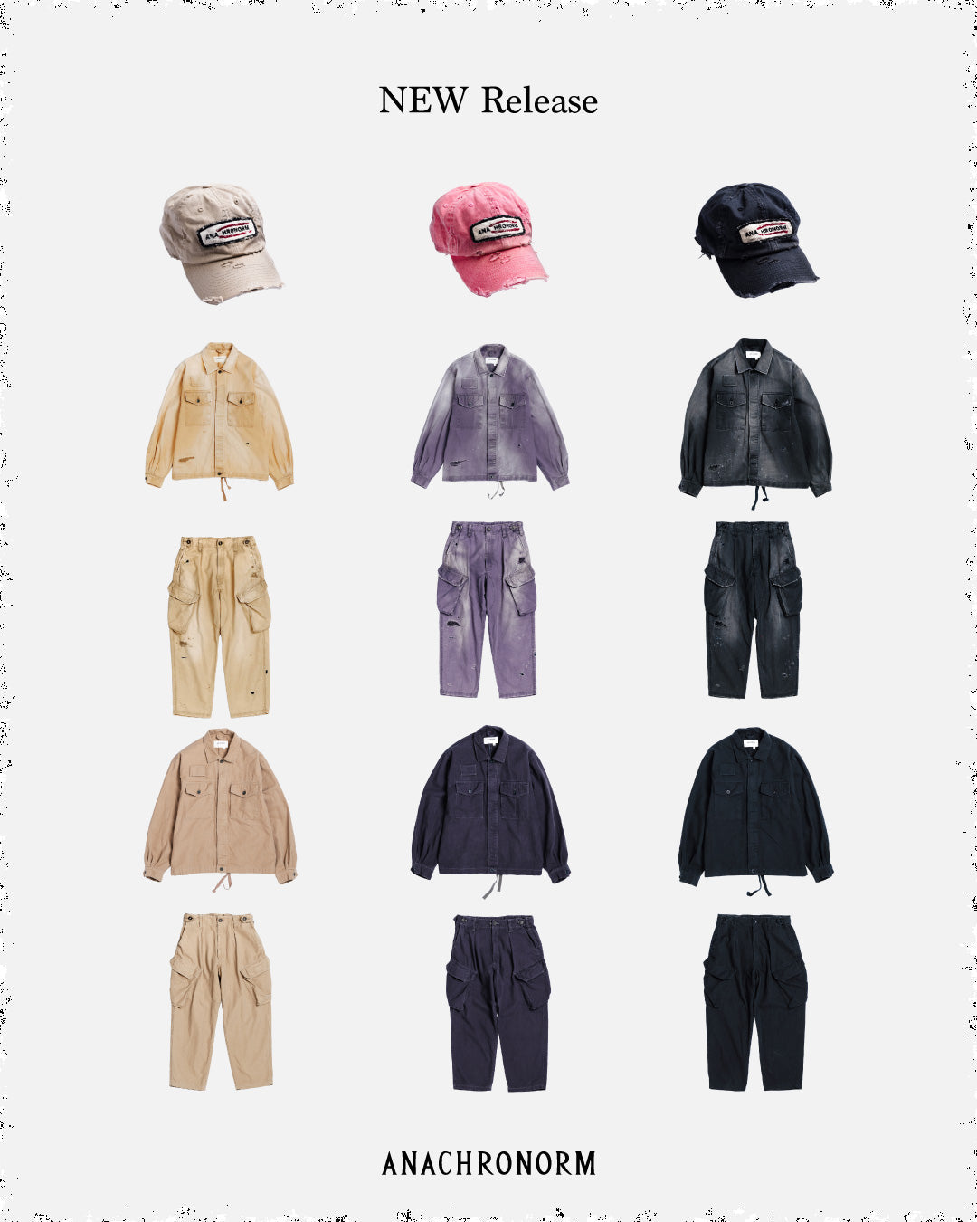 2026 1st Season / Delivery 06 - REMAKED HERRINGBONE MILITARY SHIRTS JACKET,REMAKED HERRINGBONE COMBAT CARGO TROUSERS,DISTRESSED PATCH 6PANEL CAP