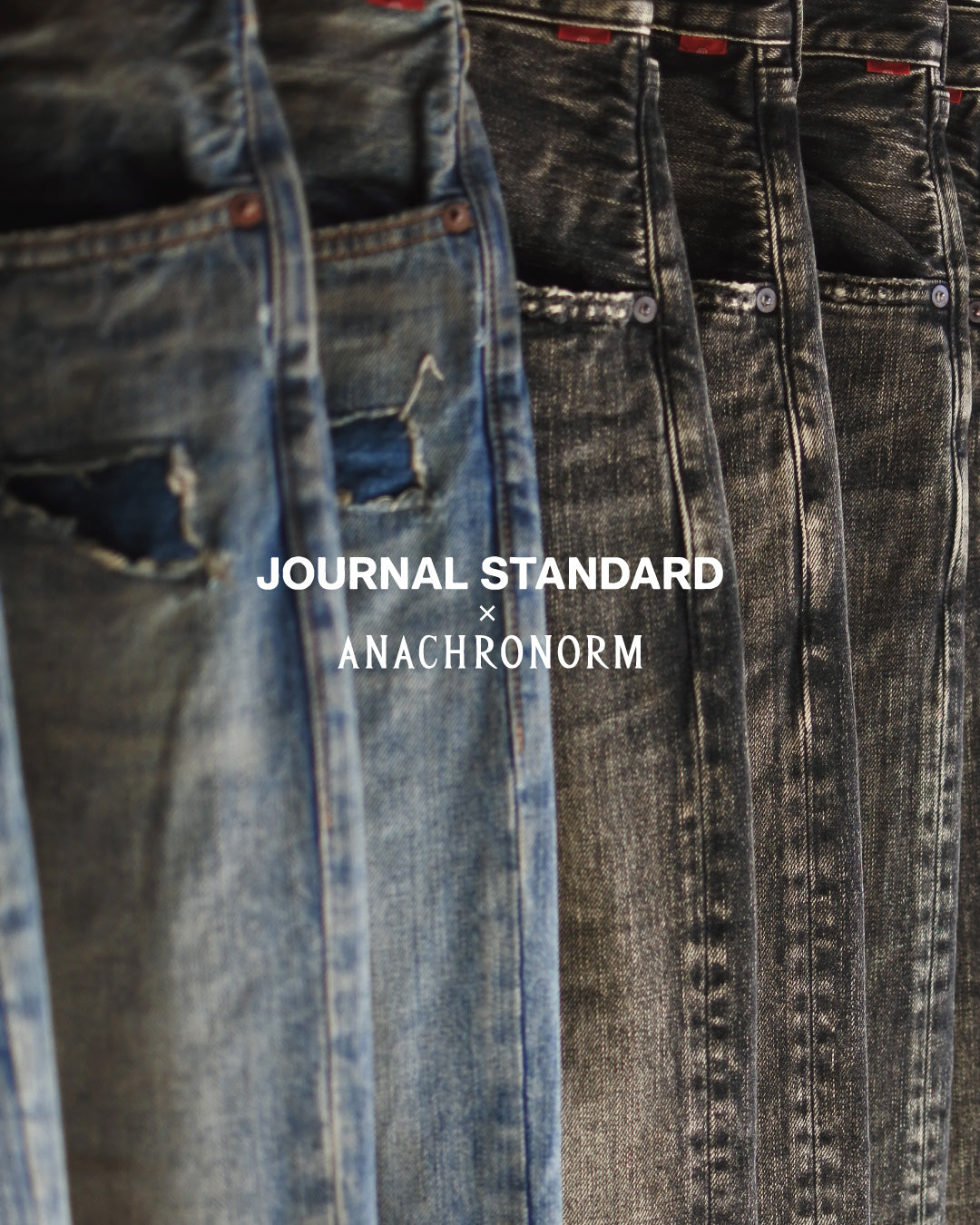 JOUNAL STANDARD×ANACHRONORM - COLLABORATION INDIGO & BLACK REMAKE DENIM PANTS -