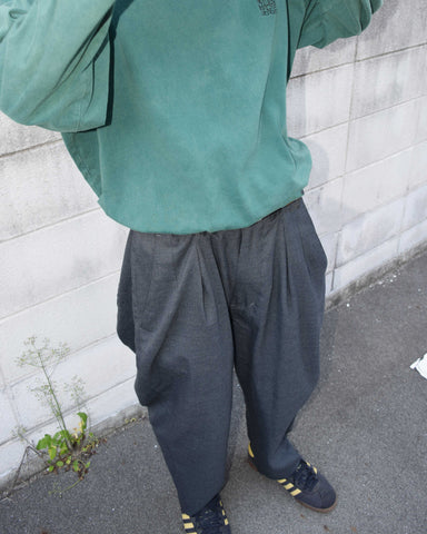 AN211 SUMMER WOOL TAPERED TROUSERS CHARCOAL