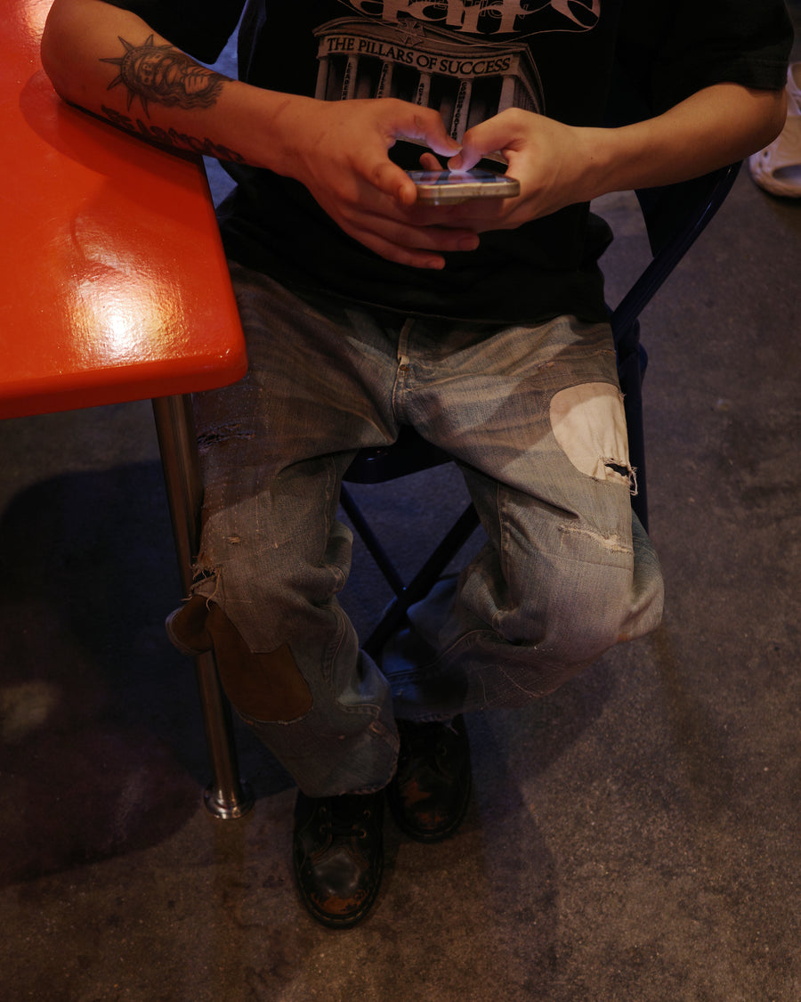 ANACHRONORM CONTEXT-001-R1 レギュラーテーパード 5Pパンツ インディゴ (リメイク) | 12.5ozセルビッチデニム インディゴロープ染色 中濃色エイジング リメイク加工 鉄製金具 一点一点 日本製
