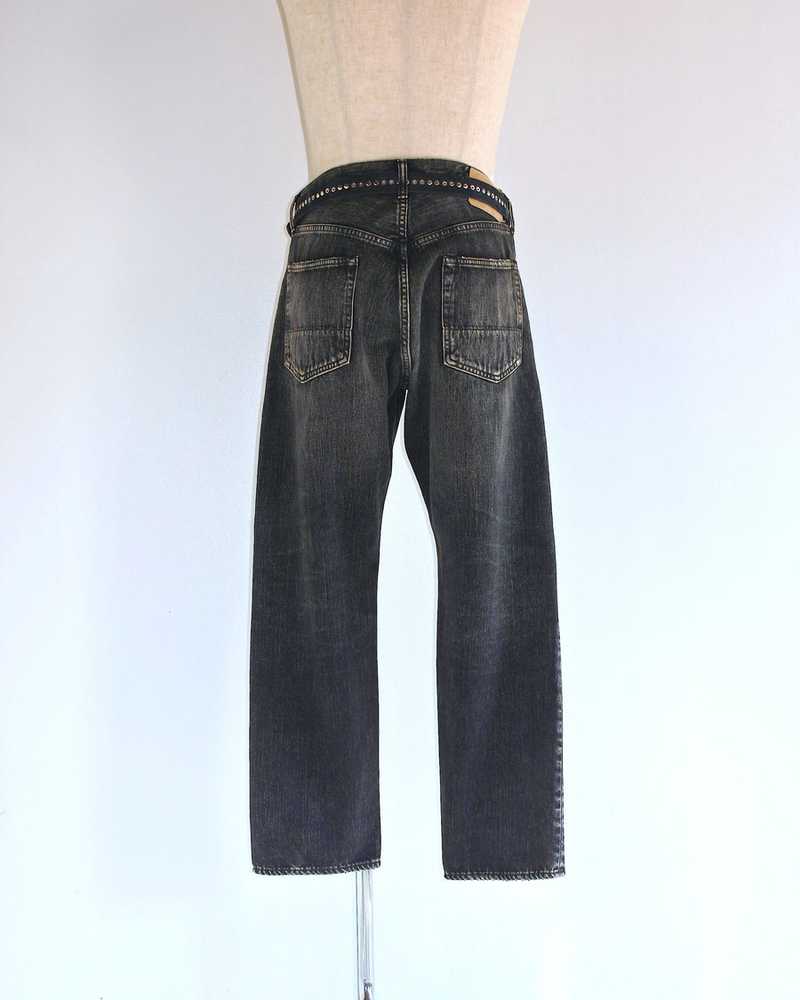 ANJ-004 REGULAR TAPERED REMAKED 5P PANTS BLACK(REMAKE)