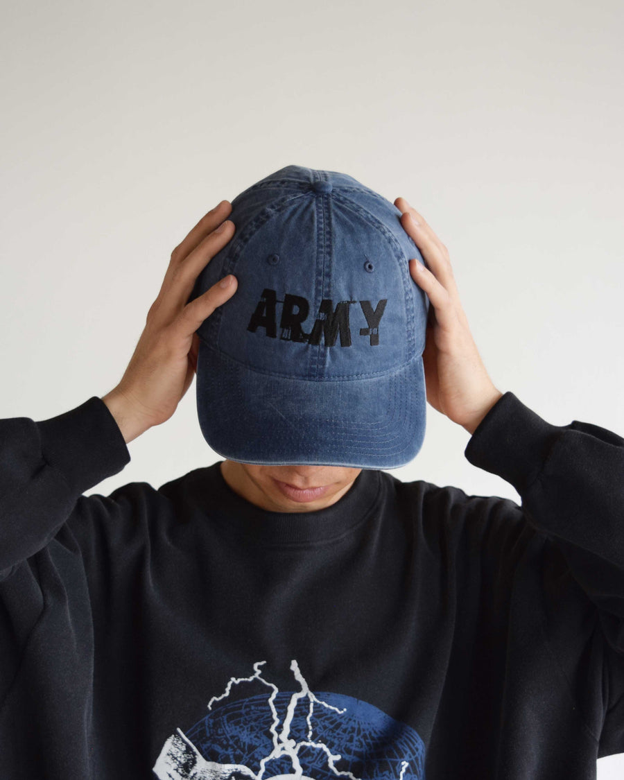 ANNK-003 ARMY GLITCH EMBROIDERY CAP BLUE