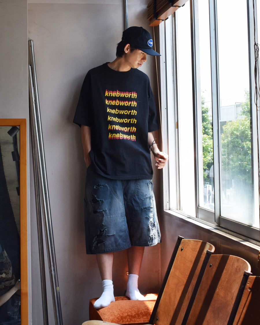 AN367 GRADATION PRINTED S/S T-S BLACK