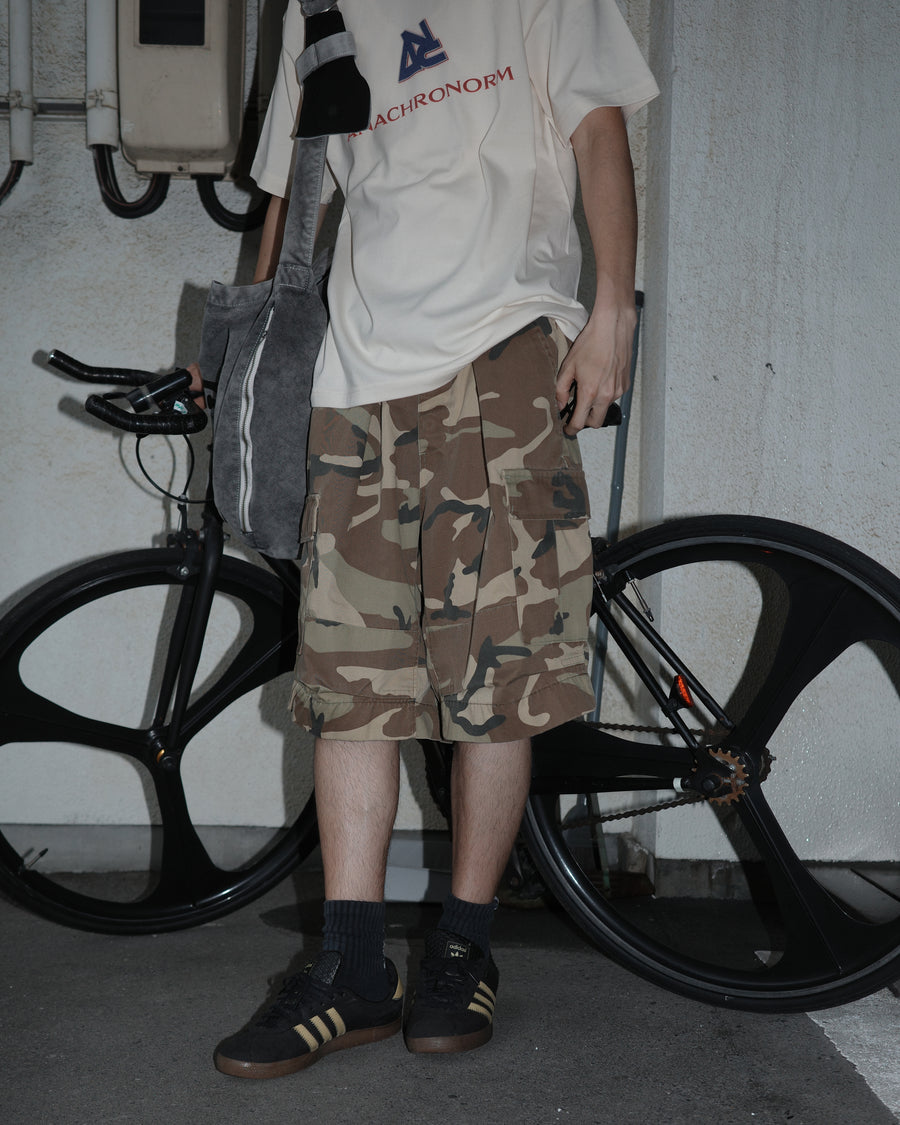 ANACHRONORM フェイデッド BDU カモショーツ ウッドランド | T/Cツイル 米軍BDUリメイク エイジング加工 フロントタック 速乾 日本製