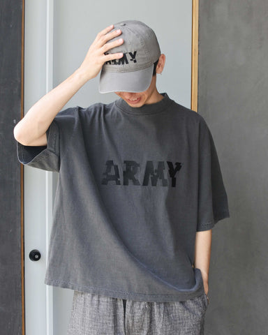 ANNK-004 ARMY GLITCH EMBROIDERY S/S T-S CHARCOAL