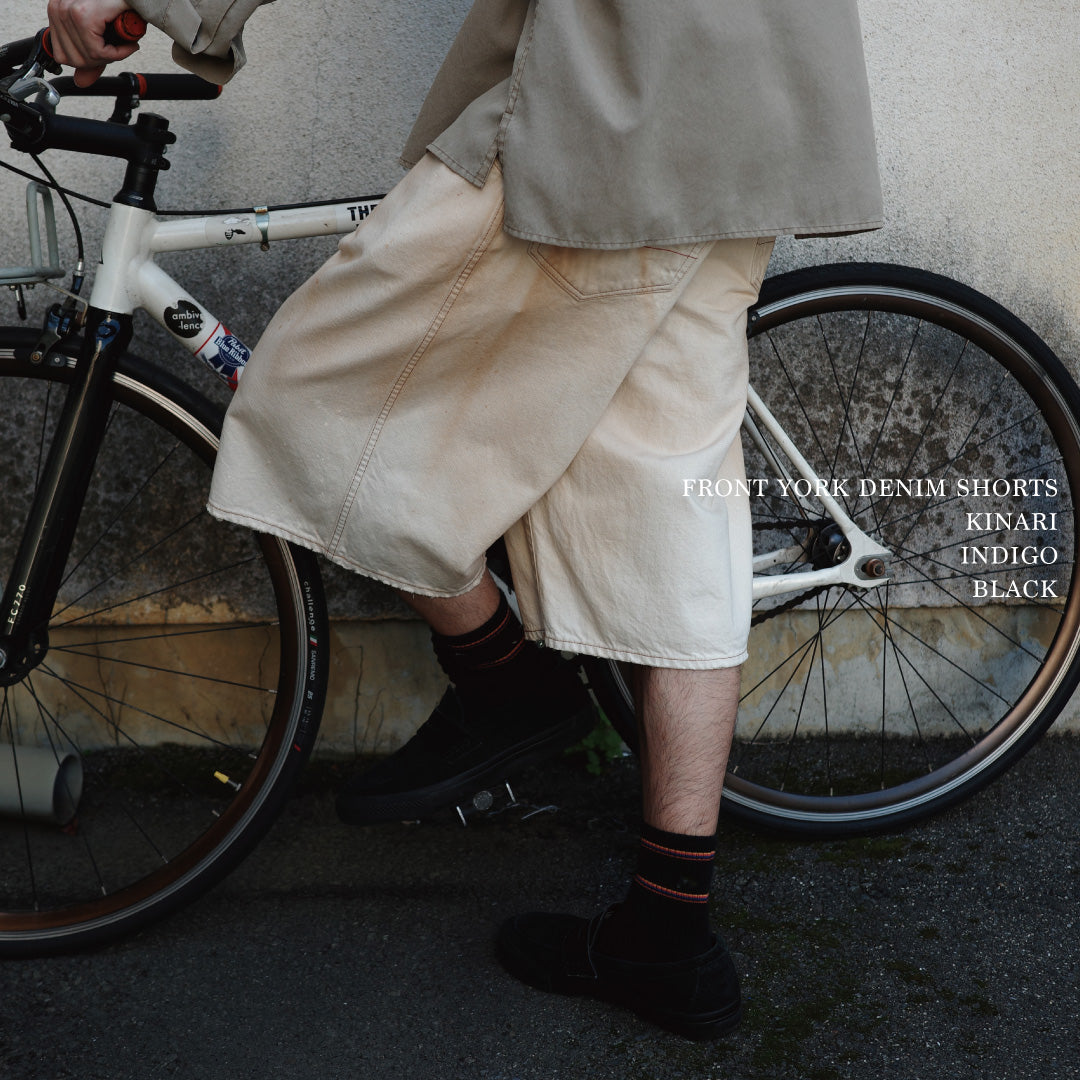 ANACHRONORM フロントヨーク デニムショーツ | 12oz ムラ糸デニム エイジング加工 アタリ ストリート 日本製