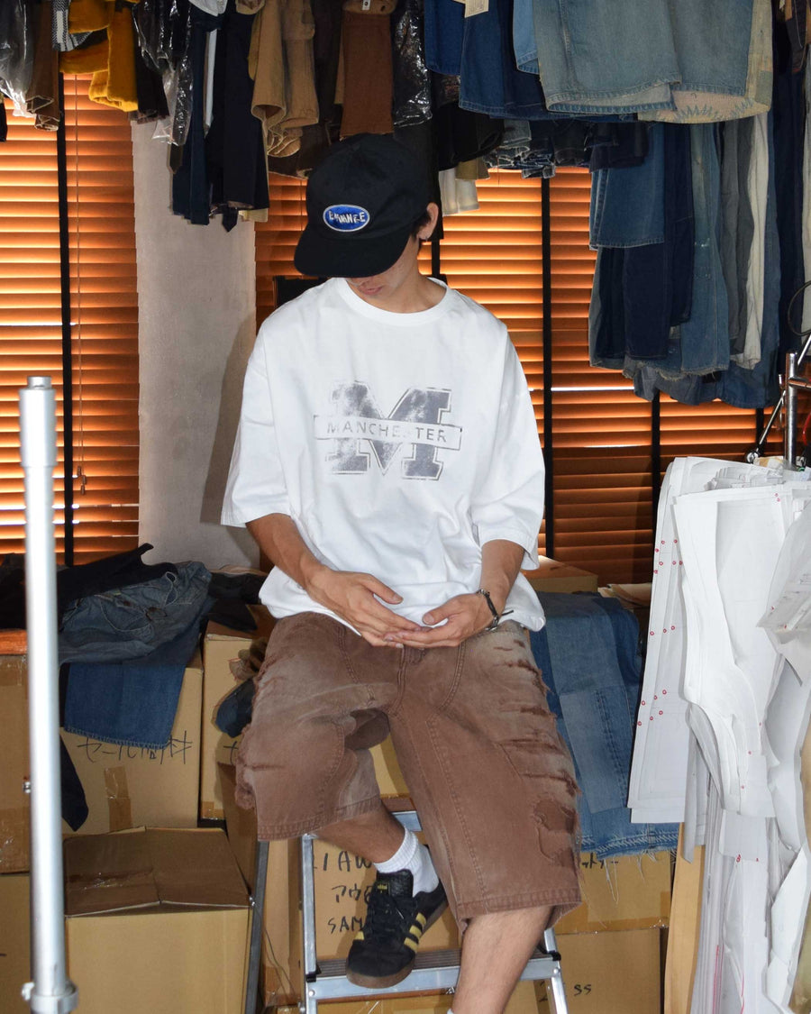 AN368 MANCHESTER PRINTED S/S T-S WHITE