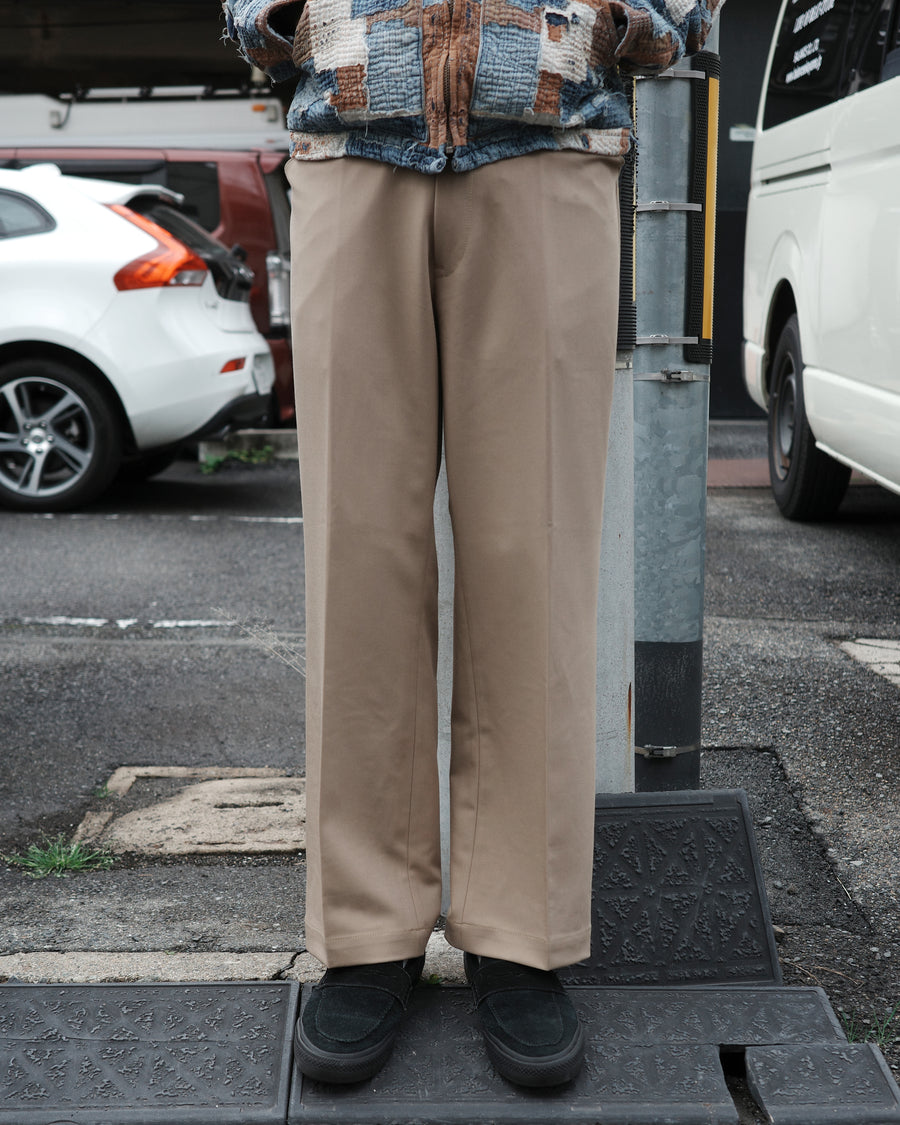 ANACHRONORM センタープレス Lポケット スラックス ベージュ | ポリエステルツイル シワになりにくい 年中使える メンズ 日本製