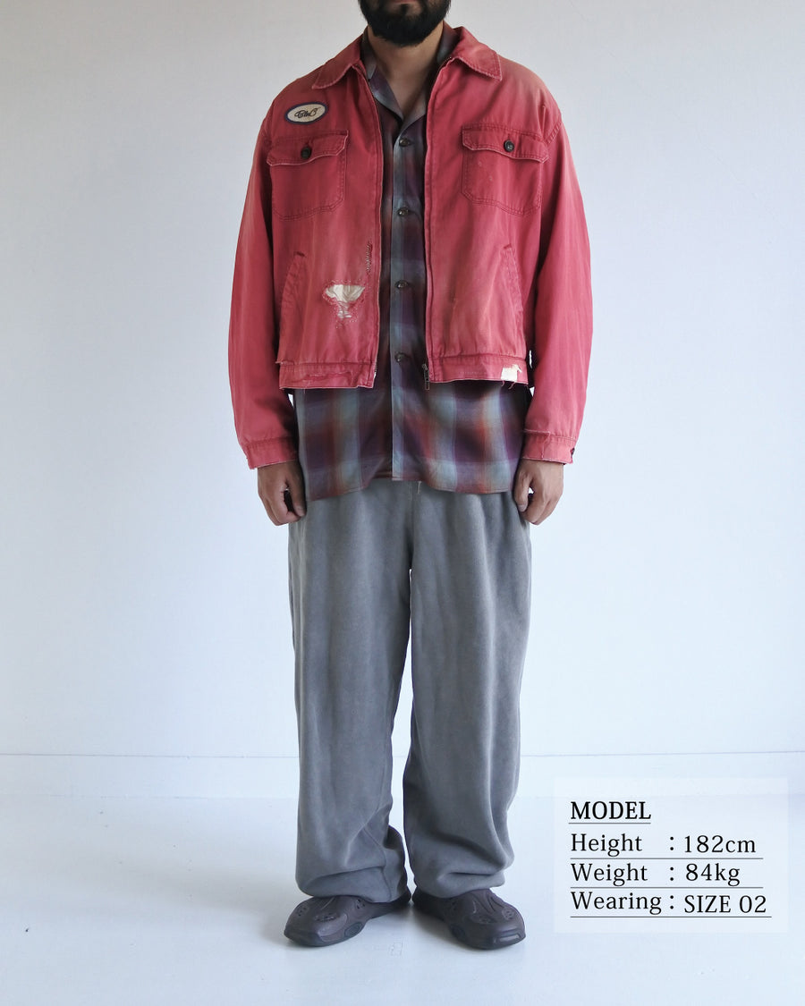 REMAKED TIMEWORN WORK JACKET RED