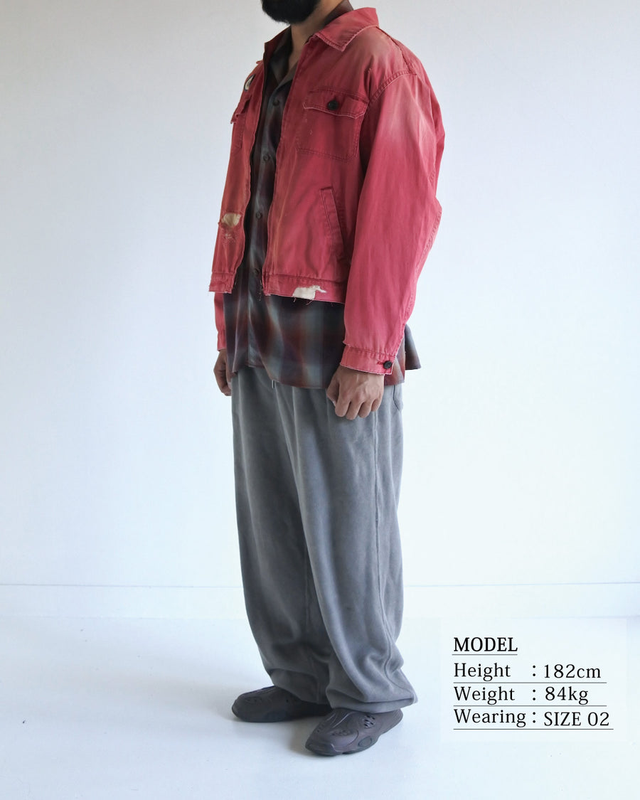 REMAKED TIMEWORN WORK JACKET RED