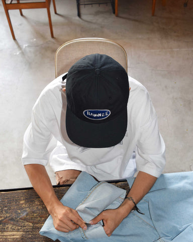 ANNK005 GLITCH EMBROIDERY CAP SILVER BLACK