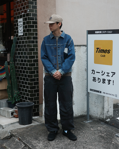 ANACHRONORM シェイド ナイロン イージーパンツ ブラック | ナイロンツイル 特殊染色 サイドジップ 裾幅可変 一点一点