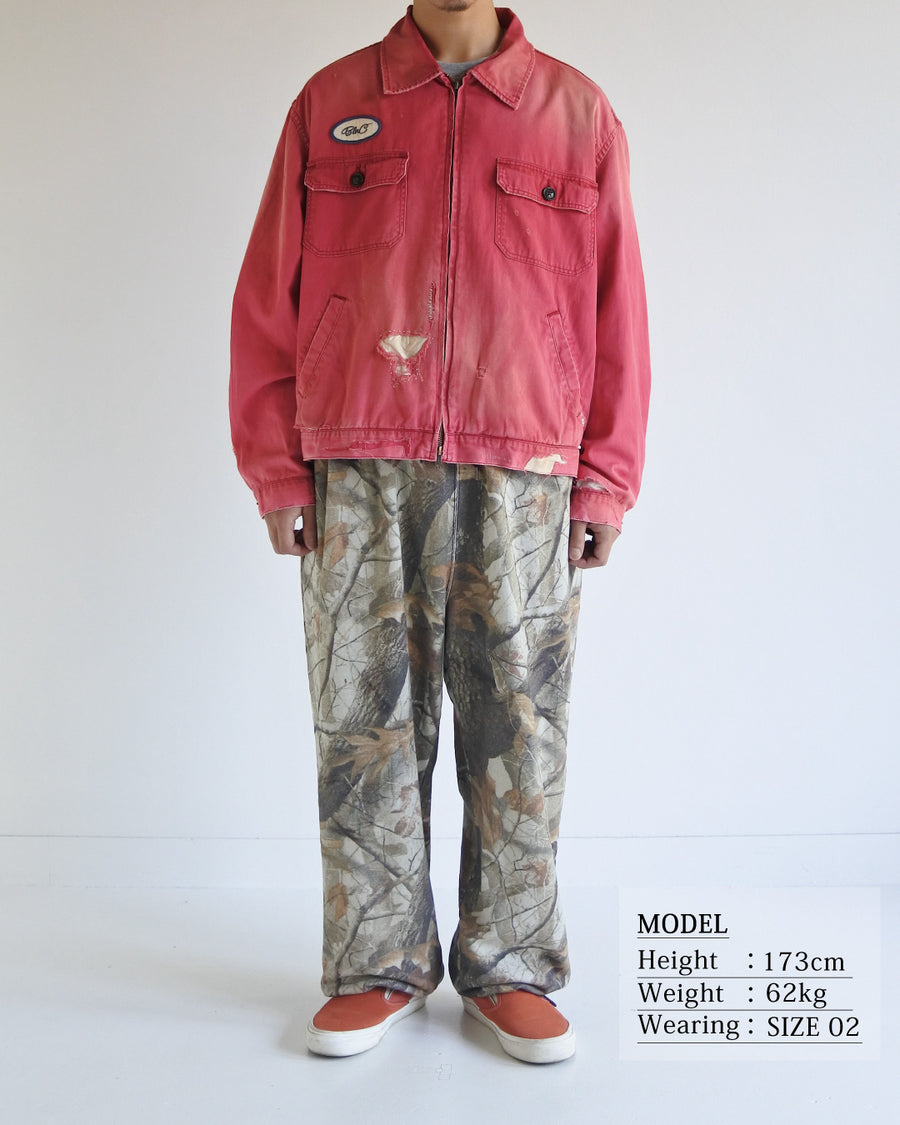 REMAKED TIMEWORN WORK JACKET RED