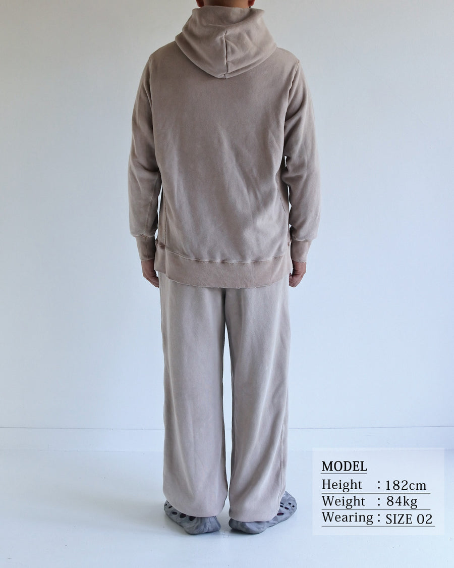 PIGMENT DYED SIDE LIB SWEAT PARKA BEIGE