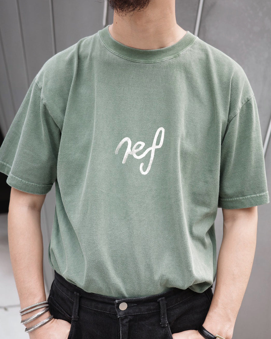 ANACHRONORM REF プリントTシャツ オリーブ | 5.6oz天竺 顔料染め REFプリント ライフスタイル 日本製