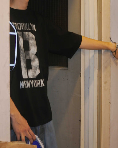 AN365 BROOKLYN PRINTED S/S TS BLACK