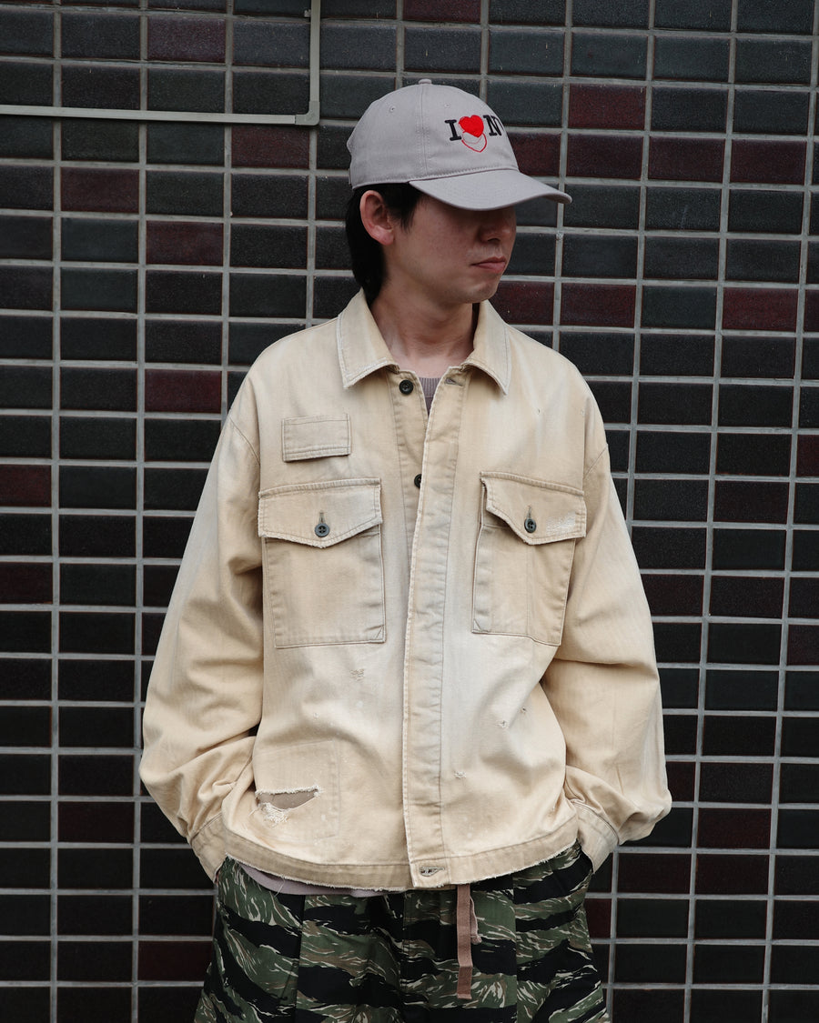 【SALE中✨】RonHerman ミリタリーショートシャツジャケット REMAKED HERRINGBONE MILITARY SHIRTS JACKET KHAKI – ANACHRONORM