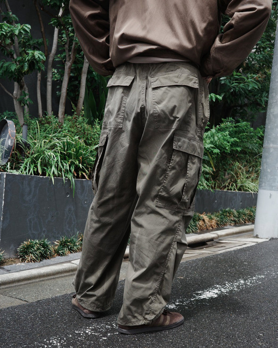 ANACHRONORM フェード カーゴ イージーパンツ オリーブ | コットンナイロンオックス M-51ベース 日焼け加工 ウェザリング 一点一点 日本製