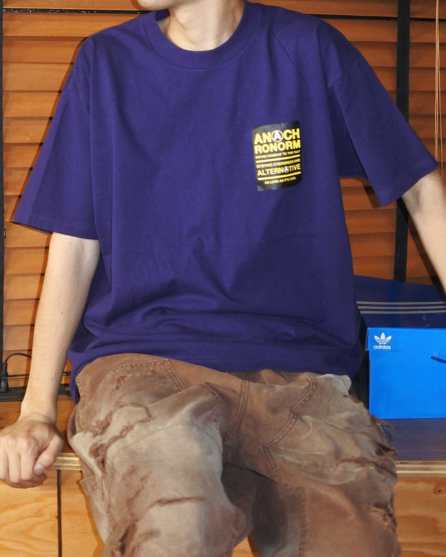 AN366 STICKER MOTIF PRINTED S/S T-S NAVY