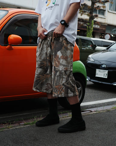 ANACHRONORM リアルツリー スウェットショーツ | オリジナルカモフラージュ柄 ベイカーポケット 裏毛 コットン100%