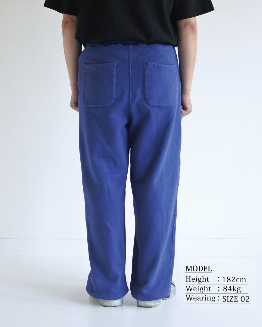 TUCK WIDE SWEAT PANTS BLUE