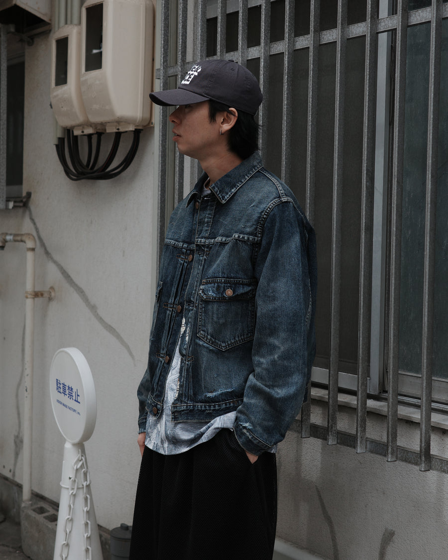 ANACHRONORM リメイク ダブルポケット デニムジャケット インディゴ | 507XX 2ndタイプ 11.5ozデニム ハードダメージ パッチワーク 日本製