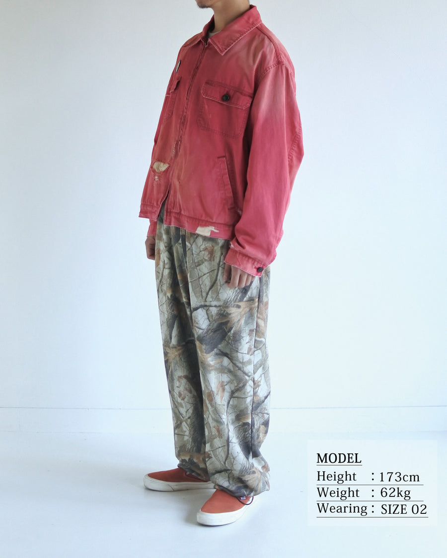 REMAKED TIMEWORN WORK JACKET RED