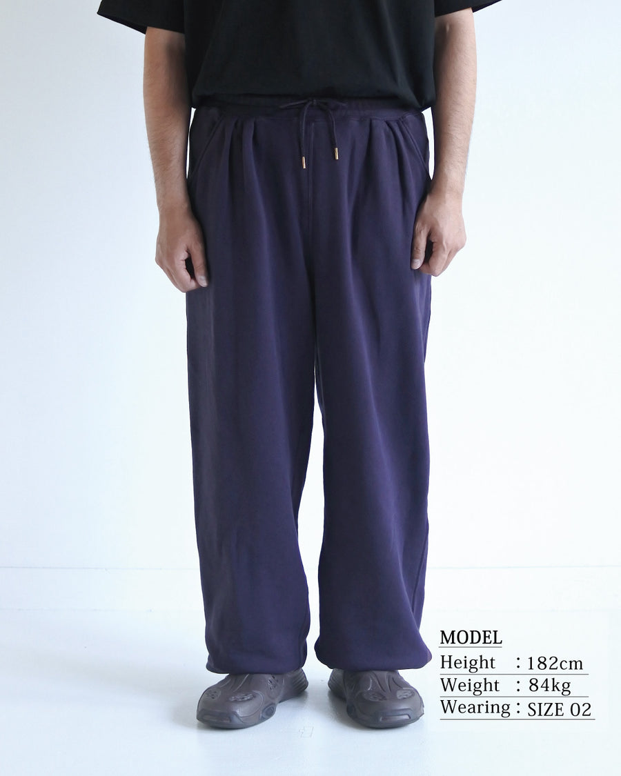 TUCK WIDE SWEAT PANTS BLUE PURPLE