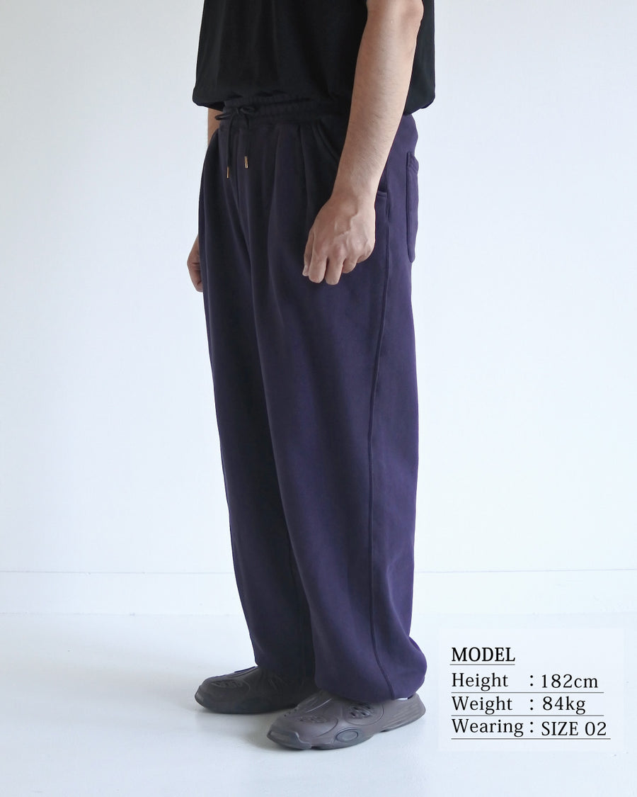 TUCK WIDE SWEAT PANTS BLUE PURPLE