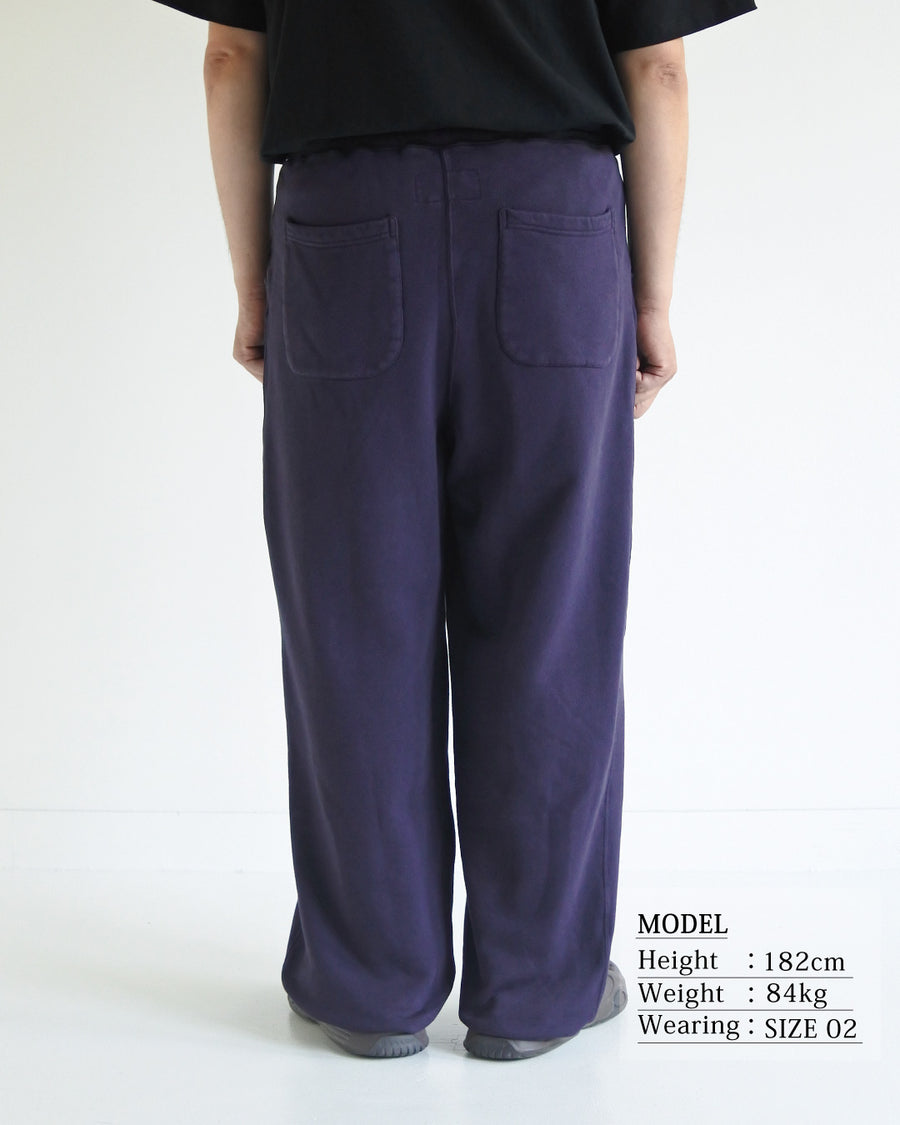 TUCK WIDE SWEAT PANTS BLUE PURPLE
