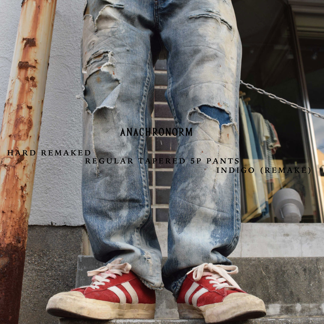 ANACHRONORM ハードリメイクレギュラーテーパード5Pパンツ インディゴカラー