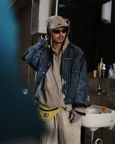 ANACHRONORM リメイク ダブルポケット デニムジャケット インディゴ | 507XX 2ndタイプ 11.5ozデニム ハードダメージ パッチワーク 日本製