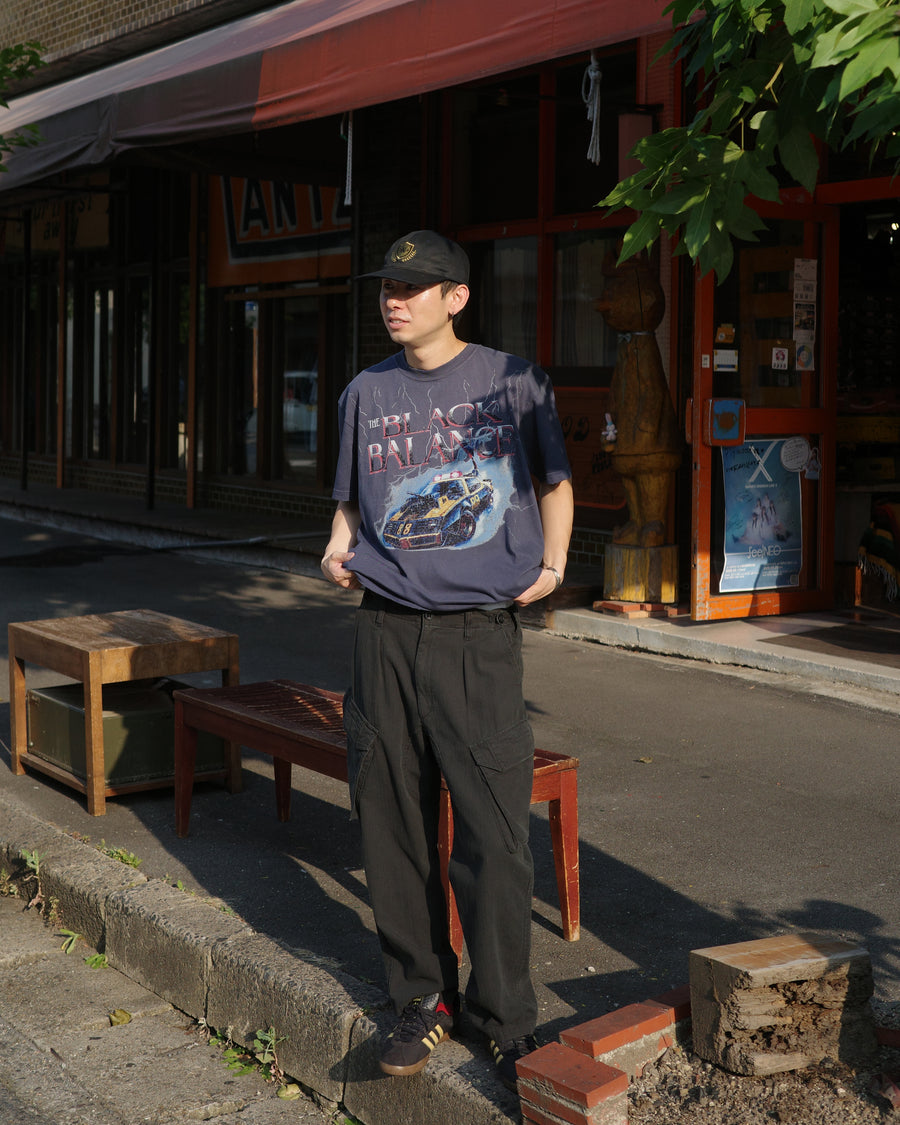 ANACHRONORM ダイド カスタムカー グラフィックTシャツ ダスティネイビー | 5.6oz天竺 アメリカンカルチャーモチーフ 特殊染色 変色加工 一点一点