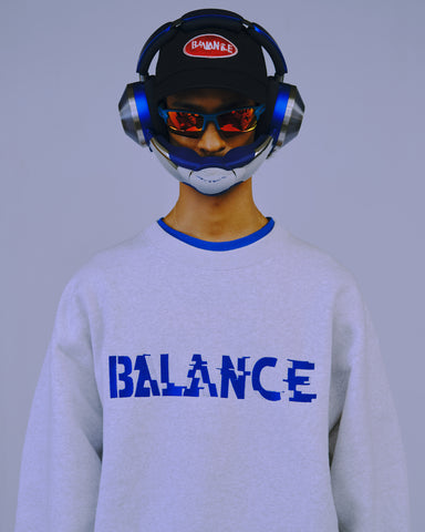 AN300 GLITCH EMBROIDERY SWEAT WHITE GRAY