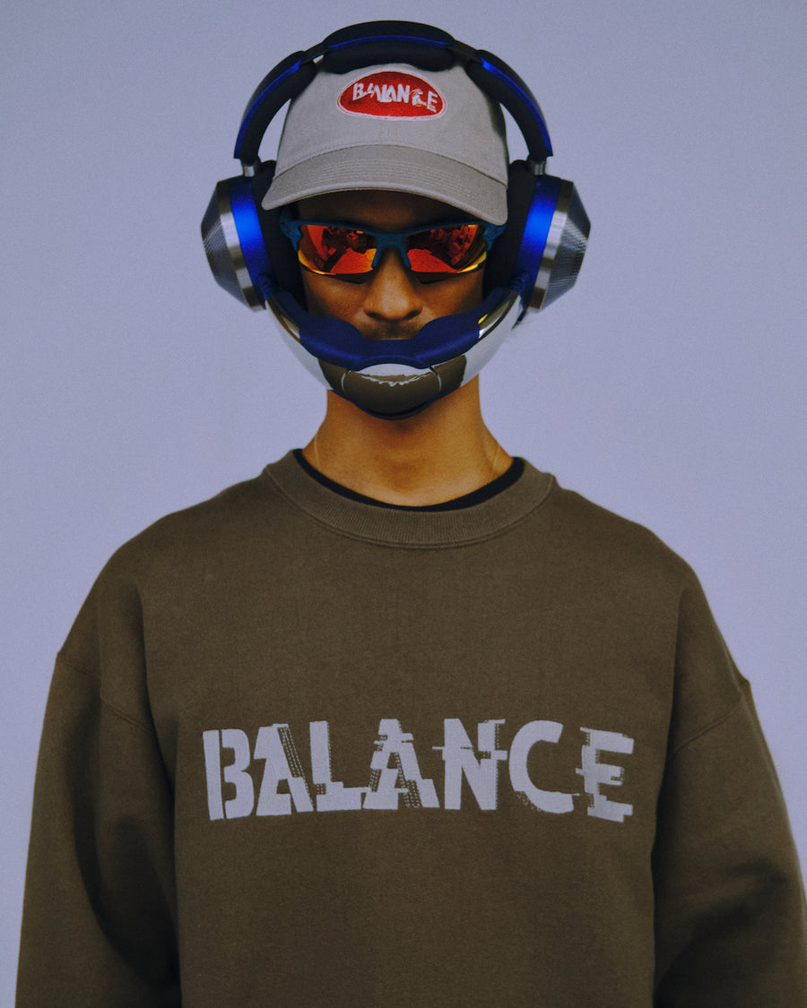 AN300 GLITCH EMBROIDERY SWEAT KHAKI