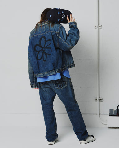 AN20TH-011 AN×NIC HAND PRINT FLOWER DENIM JACKET INDIGO(AGING)