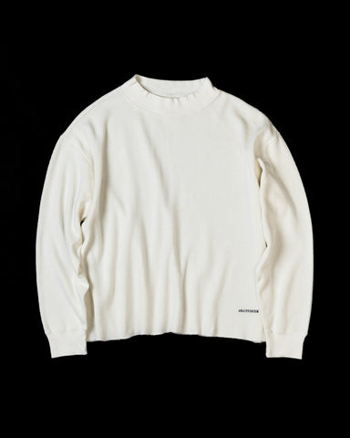 AN319 HEAVY THERMAL MOCK NECK L/S T-S WHITE