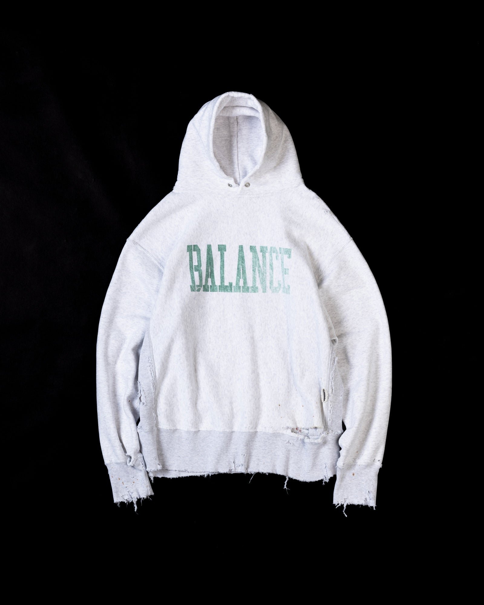 AN331 BALANCE DAMAGED SIDE LIB SWEAT PARKA GREEN PRINT – ANACHRONORM