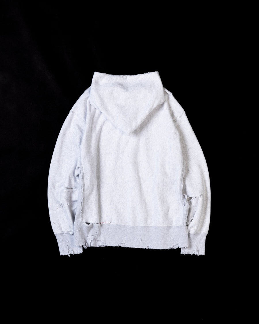 AN331 BALANCE DAMAGED SIDE LIB SWEAT PARKA NAVY PRINT